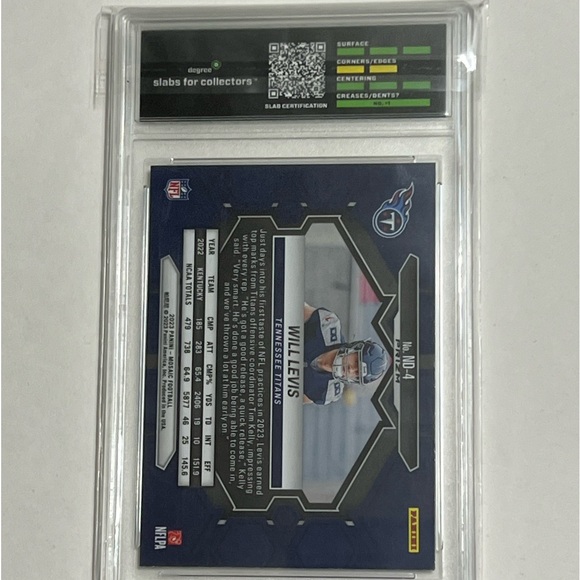 Will Levis QB 2023 Mosaic NFL Debut Green Prizm Degree Graded 9 RC Tennessee NFL - Picture 3 of 3
